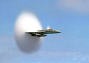 Airplane Pictures - F/A-18 Hornet in transonic flight Note Prandtl-Glauert condensation