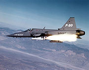 Airplane picture - The F-20 launching an AGM-65 Maverick missile.