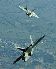 Airplane Pictures - F-22 Raptors over Utah in their first official deployment, October 2005.