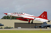 Airplane picture - NF-5B of the Turkish Stars aerobatic team at RIAT 2008, England.