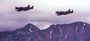 Airplane Pictures - F-82s over the Alaska Range, c.1950