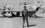 Airplane Pictures - Waleed Ehsanul Karim with his ill fated F-86 Sabre Jet in April 1965