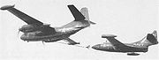 Airplane Pictures - F9F Panther and AJ-2 Savage conducting in-flight refueling trials in 1953