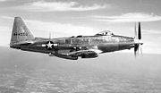 Fisher P-75A in flight, side view