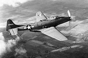 The first XP-75-GM in flight (S/N 43-46950)