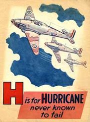 Warbird picture - H is for Hurricane, British children's alphabet book from the Second World War