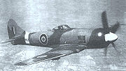 Warbird picture - Late production Tempest F.B Mk. II showing bomb racks under the wings