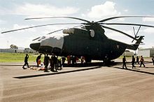 Airplane Picture - A Mexican Air Force Mil Mi-26 being loaded at Santa Lucxa Air Force Base, Mexico