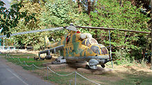 Airplane Picture - Iraqi Mil Mi-25, brought down during the Iran-Iraq War, on display at a Military museum in Tehran.