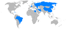 Airplane Picture - Countries with operations and orders for the Tu-204, as of October 2009