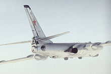 Airplane Picture - Rearside view of a Tu-16 Badger reconnaissance variant (most likely Tu-16R).