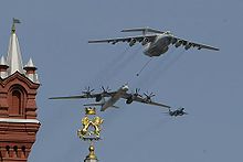 Airplane Picture - An Il-78 leads an aerial formation during the Victory Day parade over Moscow, Russia.