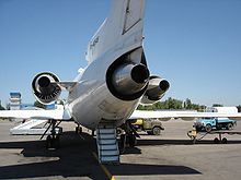 Airplane Picture - Yak-42 seen from behind with rear airstair deployed