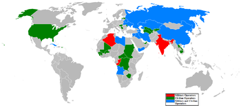 Airplane Picture - Present and ex-Il-76 operators. (Red=Military only Green=Civilian only Blue=Both)
