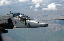 Airplane Picture - RAF Jaguar GR3 during mid-air refueling.