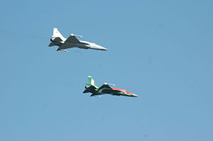 Airplane picture - A JF-17 flypast performance in Islamabad, Pakistan.