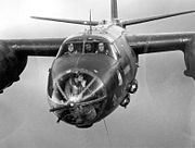 Closeup view of Martin B-26C in flight.