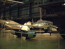 Warbird picture - Me 262A and its Junkers Jumo 004 turbojet engine (Yellow 5)