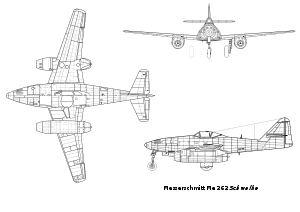 Warbird picture - Orthographically projected diagram of the Messerschmitt Me 262