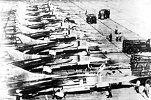 Airplane Picture - Line of Cuban MiG-23s.