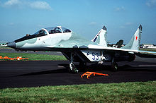 Airplane Picture - MiG-29UB at the 1988 Farnborough Airshow