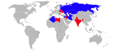 Airplane Picture - MiG-25 Operators 2010 (former operators in red)