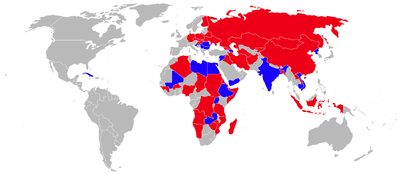 Airplane Picture - Operators of the MiG-21 (former operators red)