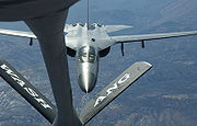 An Australian F-111 bomber approaching a Washington Air National Guard KC-135 tanker during Red Flag 06-1