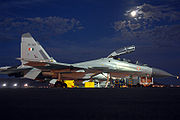 Indian Air Force's Sukhoi Su-30MKI conduct post-flight maintenance during the Red Flag exercise in 2008