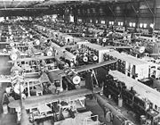 Airplane Pictures - Mechanized P-38 conveyor lines