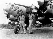 Airplane Pictures - Col. MacDonald and Al Nelson in the Pacific with MacDonald's P-38J