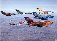 Airplane Picture - Formation of five German Tornado IDS with one MiG 29