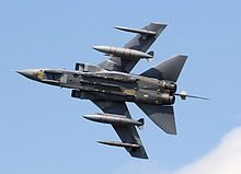 Airplane Picture - RAF Tornado GR4 (ZA597) at an English air display, with wings partially swept