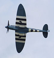 Airplane Pictures - The elliptical planform of a Spitfire Mk XIX, seen at a British air show in 2008