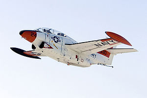 Airplane picture - A T-2C Buckeye taking off from NAS Patuxent River