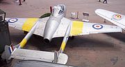 Warbird picture - T 11 two-seat Vampire trainer.