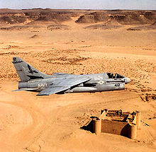 Airplane Picture - A-7E from VA-72 flying over the Saudi desert during Operation Desert Shield