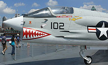 Airplane Picture - Crusader in the Intrepid Sea-Air-Space Museum, painted in VF-111 colors