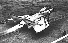 Airplane Picture - A VF-83 F7U-3M launches from the USS Intrepid in 1954