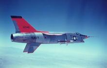 Airplane Picture - Unlike the F-8 Crusader, the F8U-3 featured ventral fins, shown here in deployed form.