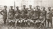 Officers and senior enlisted men of the Bermuda Militia Artillery's Bermuda Contingent, Royal Garrison Artillery, in Europe