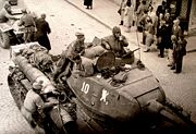 Airplane Pictures - A Soviet T-34 tank on the street of Belgrade