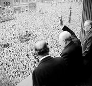 Airplane Pictures - Prime Minister Winston Churchill waves to crowds in London on Victory in Europe Day.